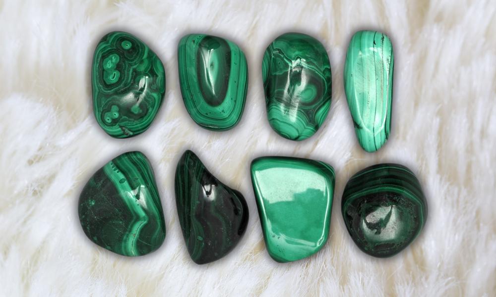a group of green agate