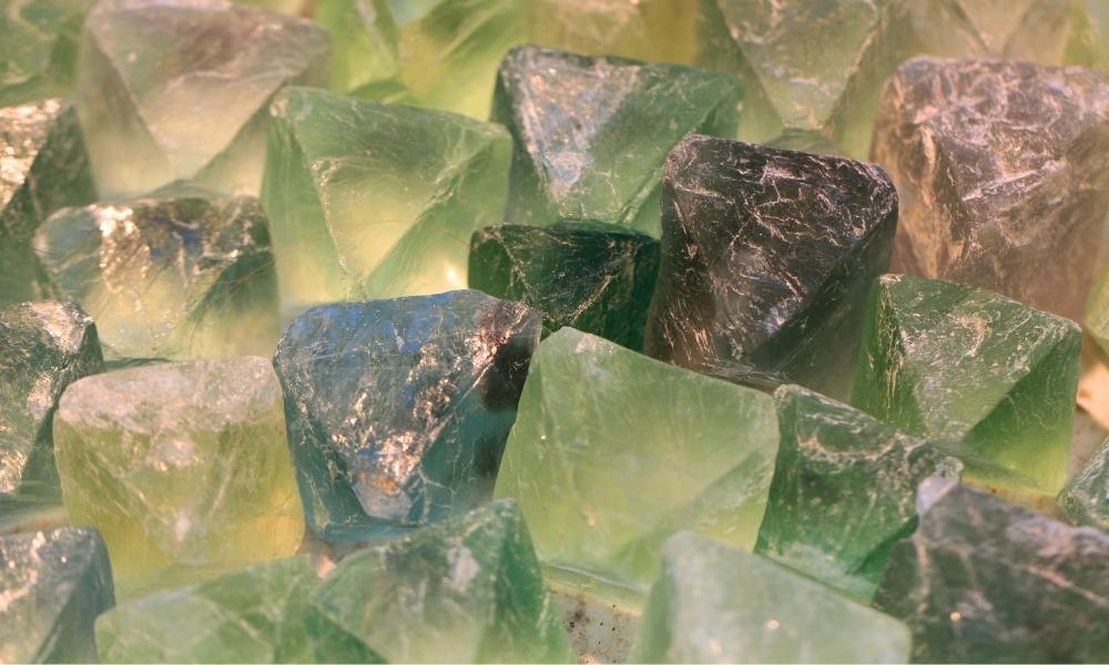 a group of green fluorite