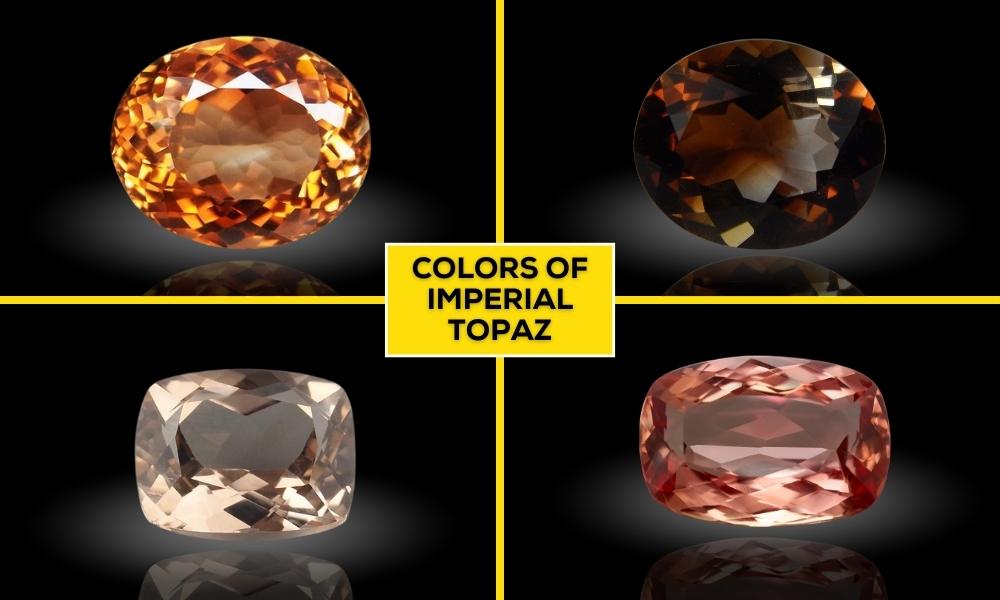 a collage of different colored imperial topaz