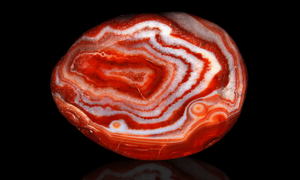 a close up of a red agate stone