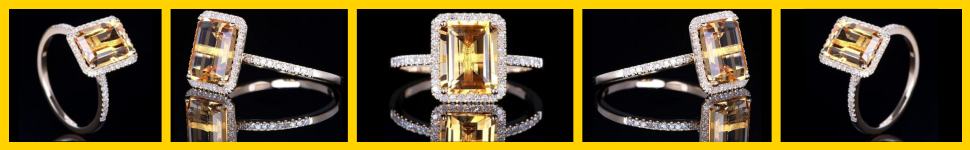 Kuyiuif 14K Gold Plated Emerald Cut 4ct Yellow Cubic Zirconia Cocktail Engagement Wedding Anniversary Ring