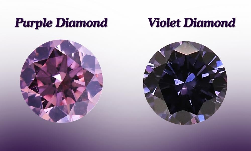 Two diamonds on a gradient background, labeled "Purple Diamond" on the left and "Violet Diamond" on the right.